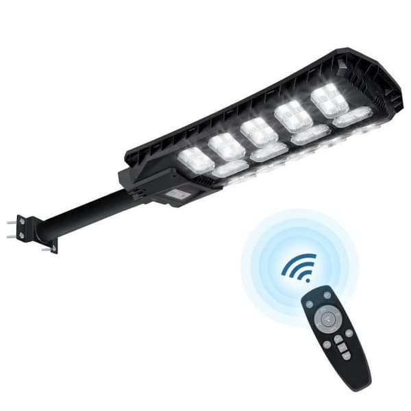 500W Solcelligt LED Gatubelys med Fjärrkontroll & Rörelsedetektor Solcelligt LED Projektor IP65 Vattentålig för Utomhusbruk