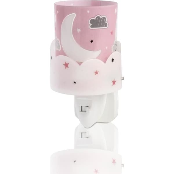 Dalber - Barnlamp - Måne - Månmotiv, L 8 cm, H 14 cm, Rosa