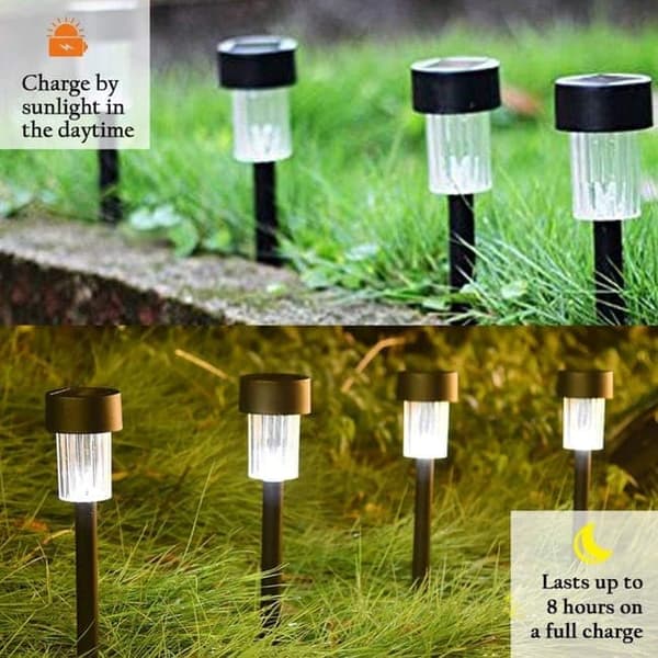 10 stk solcellelamper til udendørs brug – vandafvisende design, dekorativ belysning til have, gangbroer og landskab