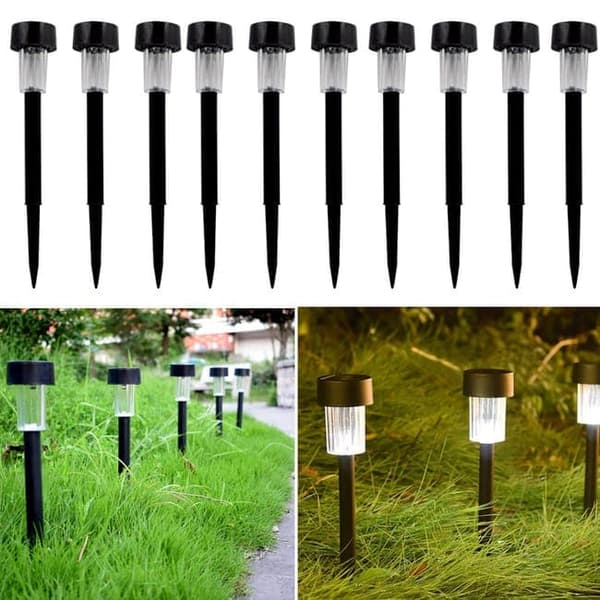 10 stk solcellelamper til udendørs brug – vandafvisende design, dekorativ belysning til have, gangbroer og landskab