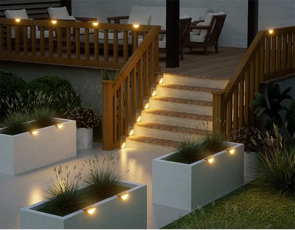 24 LED Solar Udendørs Sensor Lampe, Varm Hvid Dekoration Belysning, Til Terrasse, Have, Hegn og Trappetrin