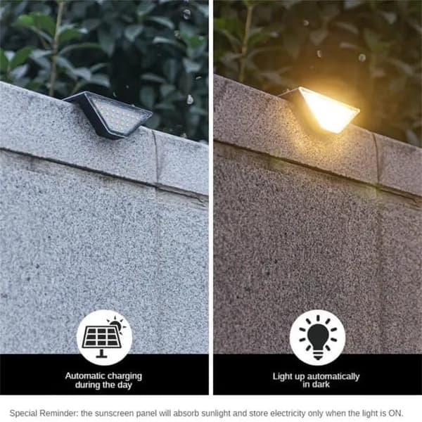 24 LED solenergi utomhus sensorlampa, varm vit dekorationsbelysning, för terrass, trädgård, staket och trappsteg