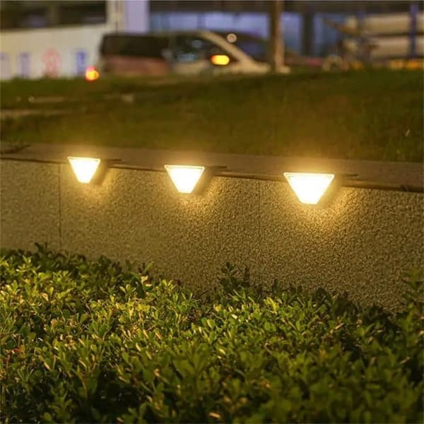 24 LED solenergi utomhus sensorlampa, varm vit dekorationsbelysning, för terrass, trädgård, staket och trappsteg