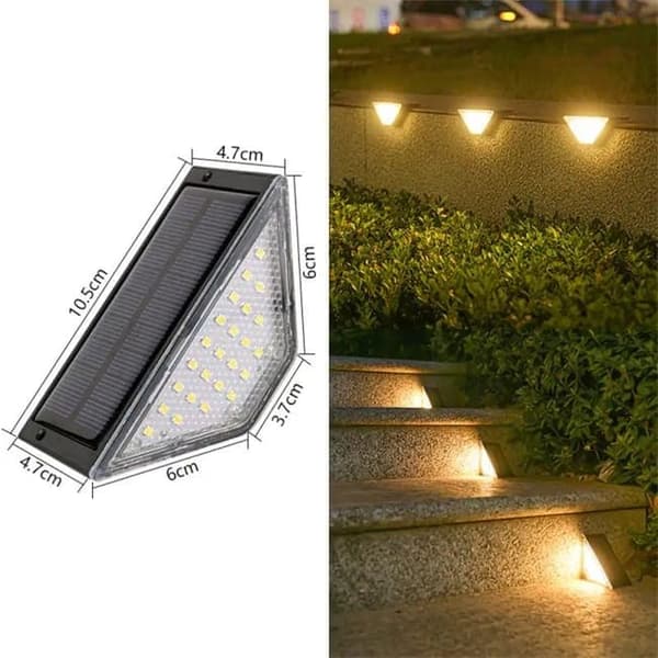 24 LED solenergi utomhus sensorlampa, varm vit dekorationsbelysning, för terrass, trädgård, staket och trappsteg