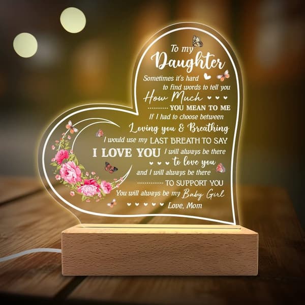 Datter / Mor / Tante / Kone / Bedstemor Gaver Akryl Natlys - Sentimentale Gaver til Datter / Mor / Tante / Kone / Bedstemor - Fødselsdag, Eksamen