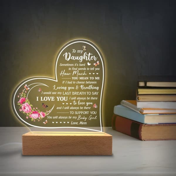 Datter / Mor / Tante / Kone / Bedstemor Gaver Akryl Natlys - Sentimentale Gaver til Datter / Mor / Tante / Kone / Bedstemor - Fødselsdag, Eksamen