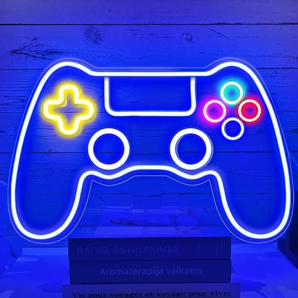 Gaming Neonskilt, Spil Neonskilt, Gamepad LED-skilt, Som dekoration Og Belysning I Spillerum, Vægdekoration, Spiltilbehør, Til Ungdomsværelse
