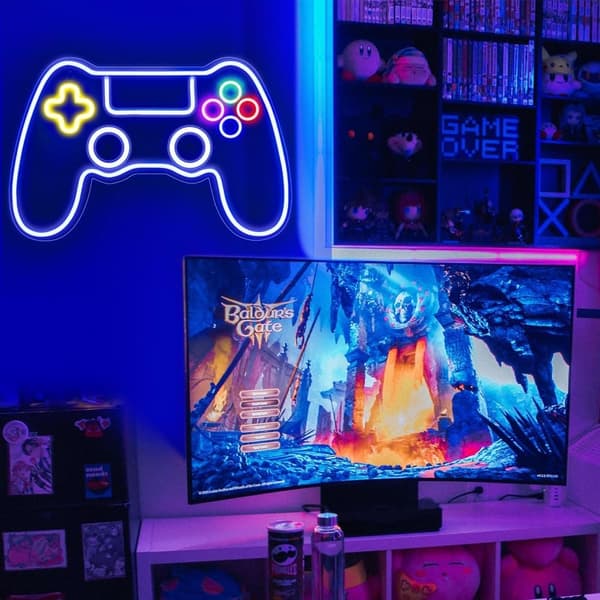 Gaming Neonskilt, Spil Neonskilt, Gamepad LED-skilt, Som dekoration Og Belysning I Spillerum, Vægdekoration, Spiltilbehør, Til Ungdomsværelse