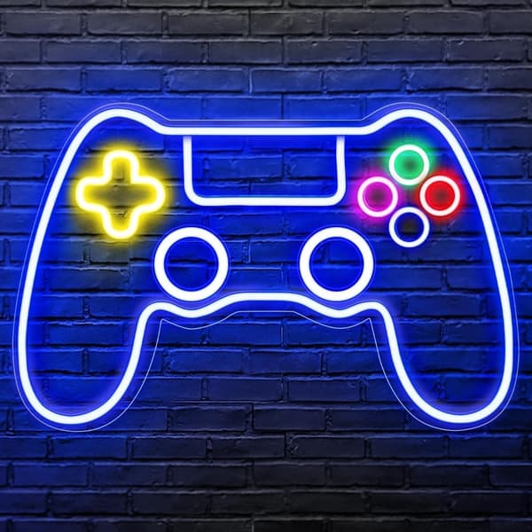 Gaming Neonskilt, Spil Neonskilt, Gamepad LED-skilt, Som dekoration Og Belysning I Spillerum, Vægdekoration, Spiltilbehør, Til Ungdomsværelse
