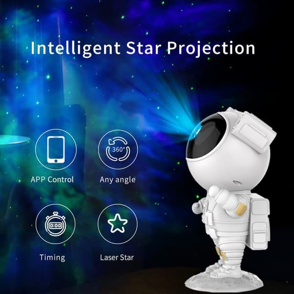 Astronaut Natlampe / Galakse Lampe - Stjernehimmel Projektor