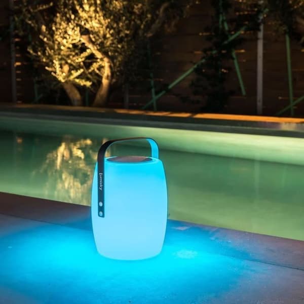 Trådlös bluetooth högtalarlampa - LUMISKY - LUCY PLAY - H31 cm - Dimbar vit och flerfärgad LED