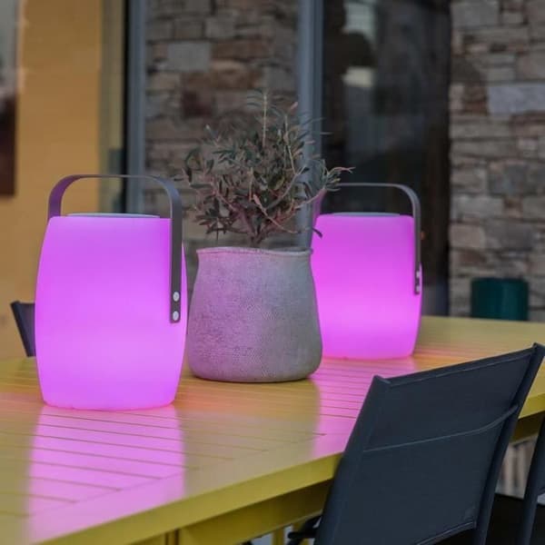 Trådlös bluetooth högtalarlampa - LUMISKY - LUCY PLAY - H31 cm - Dimbar vit och flerfärgad LED