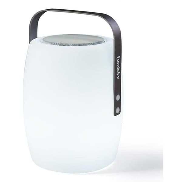 Trådlös bluetooth högtalarlampa - LUMISKY - LUCY PLAY - H31 cm - Dimbar vit och flerfärgad LED