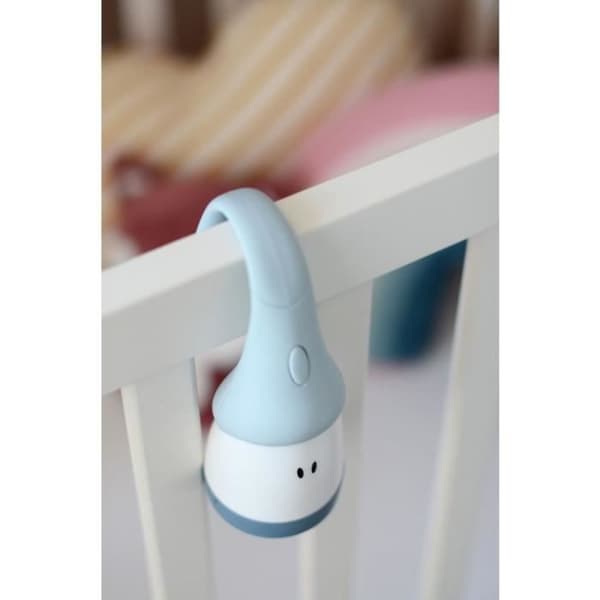 BEABA Nattlampa och ficklampa 2 i 1, bärbar, USB-uppladdningsbar, lång batteritid 90 timmar, Pärlblå