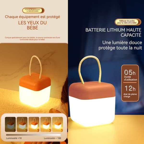 Veilleuse INN® 3 färger gradation 5 timmars kontinuerlig användning 1200mAh fjärrstyrd laddningsbar lampa Timer inaktiverad