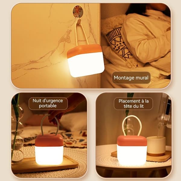 Veilleuse INN® 3 färger gradation 5 timmars kontinuerlig användning 1200mAh fjärrstyrd laddningsbar lampa Timer inaktiverad