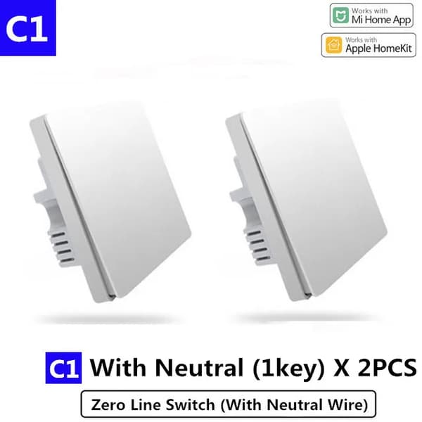 Smart Switch, Zigbee-anslutning, Fjärrkontroll,Med Neutra 1X2
