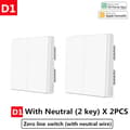 Miniatyrbillede 2 af 2: Smart Switch, Zigbee-forbindelse, Fjernbetjening,D1Med Neutral 2 X2-a