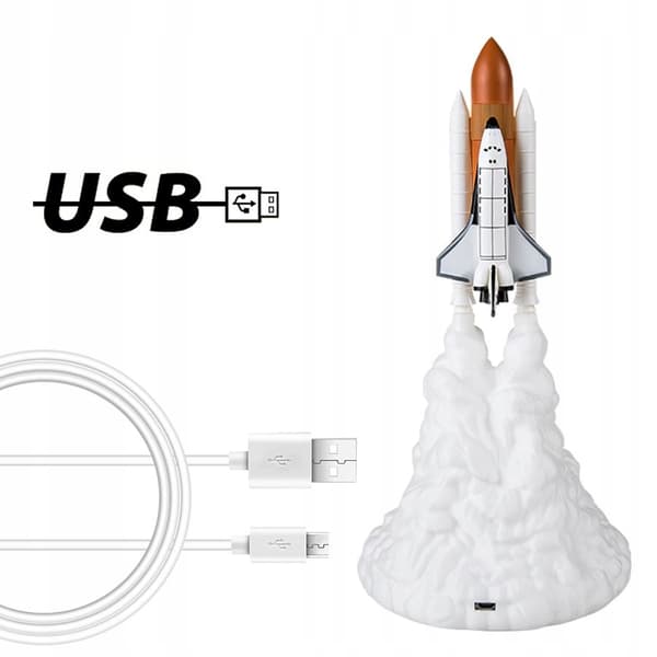 YÖLAMPPU RAKETTIAVARUUSSUKKU LASTEN MAKUHUONEESEEN SEISOMA USB