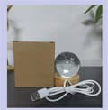 Miniatyrbillede 3 af 3: GLASKUGLE 3D NATLAMPE 6 cm USB-drevet til BØRNESOVEVÆRELSE Planeta