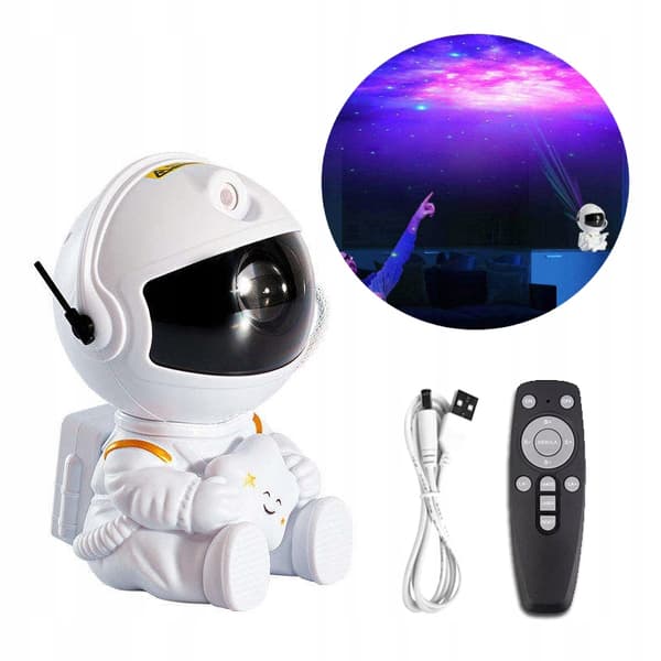 STJERNEPROJEKTOR ASTRONAUT RUMSTÅGE med fjernbetjening LED-PROJEKTOR USB BØRN