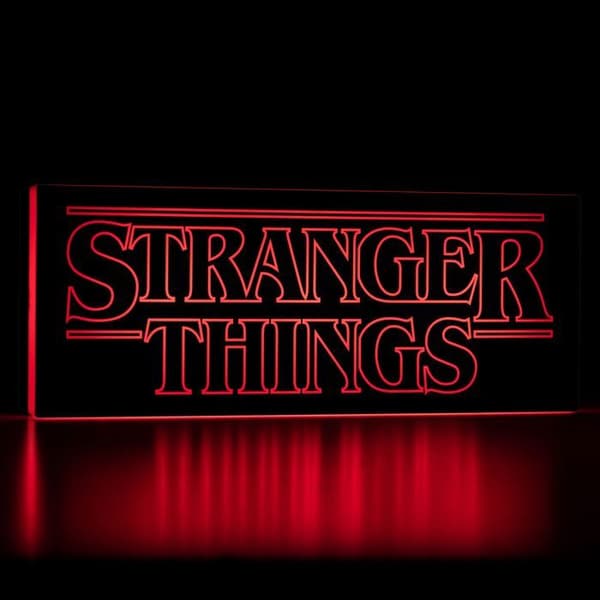 Dekorativ belysning - PALADONE - Stranger Things-logotyp - Röd och svart - 30 cm - LED