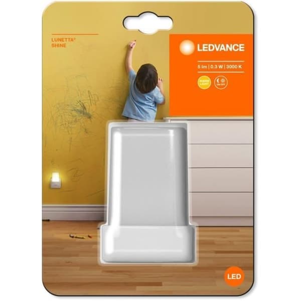 LEDVANCE Lunetta Shine nattlampa - Dag/natt sensor - Vit