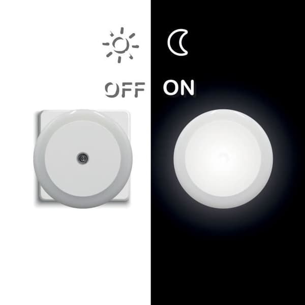 DROPLED: LED-nattlampa med skymningsströmbrytare, vit