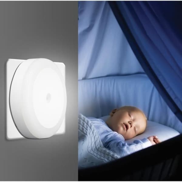 DROPLED: LED-nattlampa med skymningsströmbrytare, vit