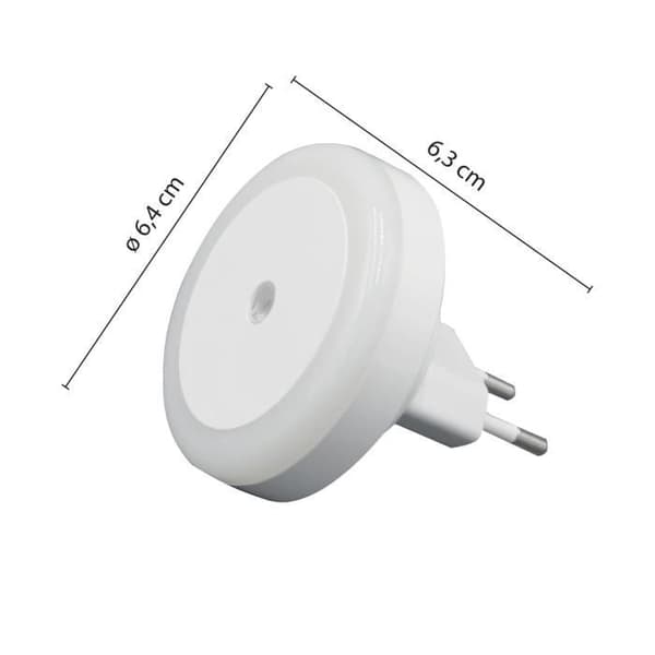 DROPLED: LED-nattlampa med skymningsströmbrytare, vit