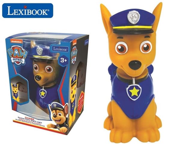 3D-nattlampa med färgvariationsdesign Paw Patrol Chase Ca. 13 cm