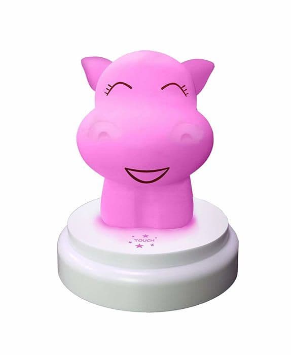 Nattlampa utanför barnomsorg Alecto - Silly Hippo - Automatisk LED nattlampa i Hippo form Blå