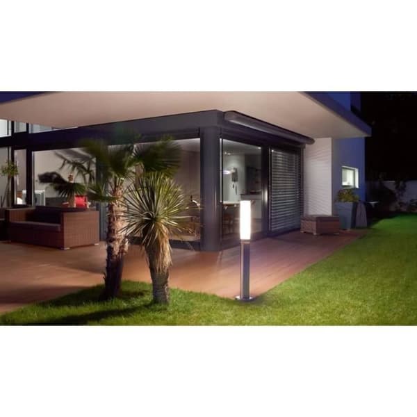 STEINEL - Utomhus pollare med sensor - GL 60 S 8.6W 3000K IP44 - Silver Rostfritt stål