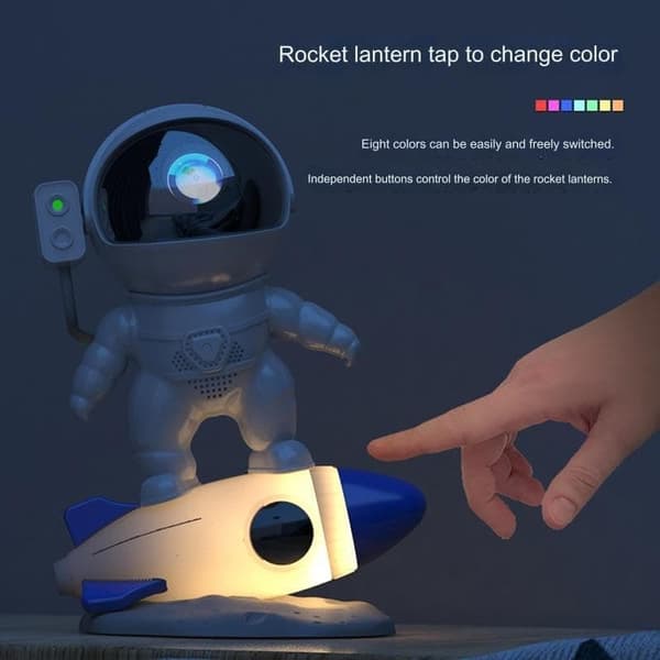 Lollanda Astronaut Yövalo / Galaxy-lamppu - Tähtitaivasprojektori kaukosäätimellä ja Bluetooth-kaiuttimella
