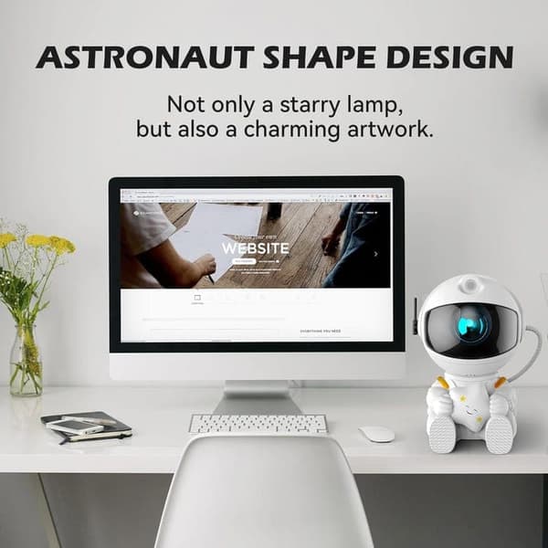 Lollanda Galaxy Projektor Lampa Nebula Effekt – Stjärnprojektor med Fjärrkontroll roterbart huvud