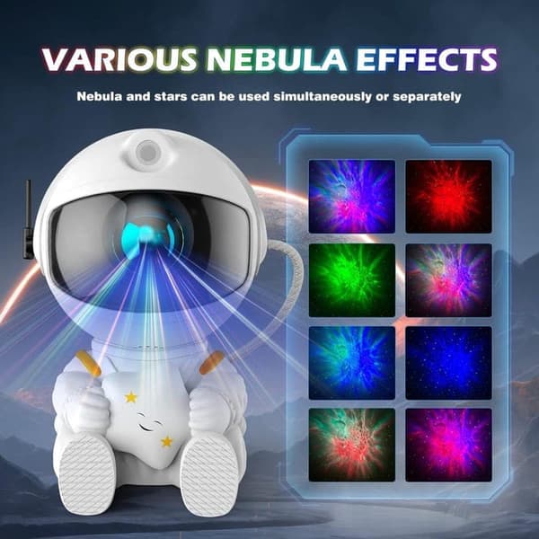 Lollanda Galaxy Projektor Lampa Nebula Effekt – Stjärnprojektor med Fjärrkontroll roterbart huvud