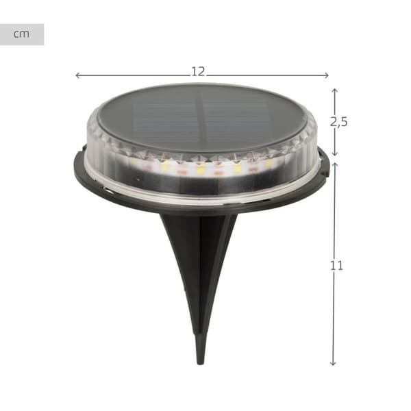 Uppsättning med solcellsstav Aktive 2 Delar Plast 12 x 13,5 x 12 cm (6 antal)