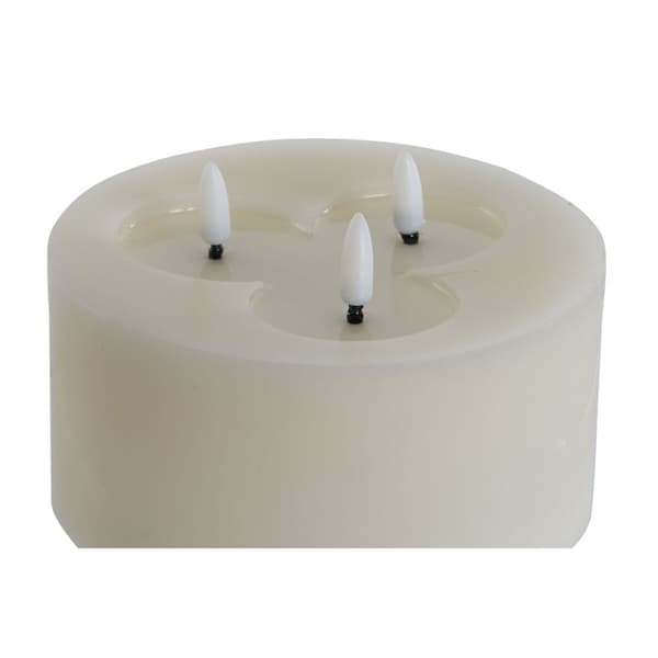 Stearinlys LED Home ESPRIT Beige 15 x 15 x 7 cm (AA)
