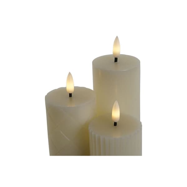 Stearinlys LED Home ESPRIT Beige 5,5 x 5,5 x 13,5 cm (AA)