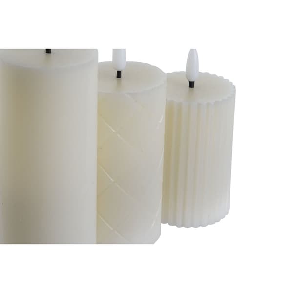 Stearinlys LED Home ESPRIT Beige 5,5 x 5,5 x 13,5 cm (AA)