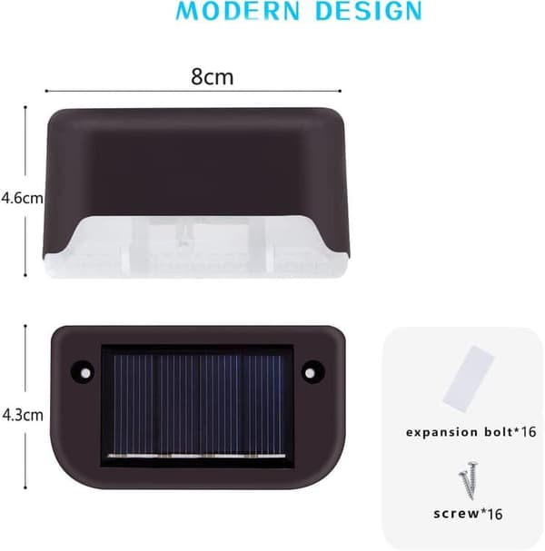 Lollanda Solcellsbelysning 8-pack, Garden Light/Solar LED Garden-utomhuslampa - IP44 Vattentät LED för Trädäck, Trappa, Staket