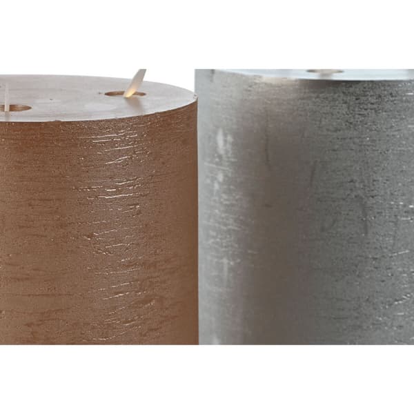 Stearinlys LED DKD Home Decor Gylden Sølvfarvet 15 x 15 x 20 cm (AA) (2 enheder)