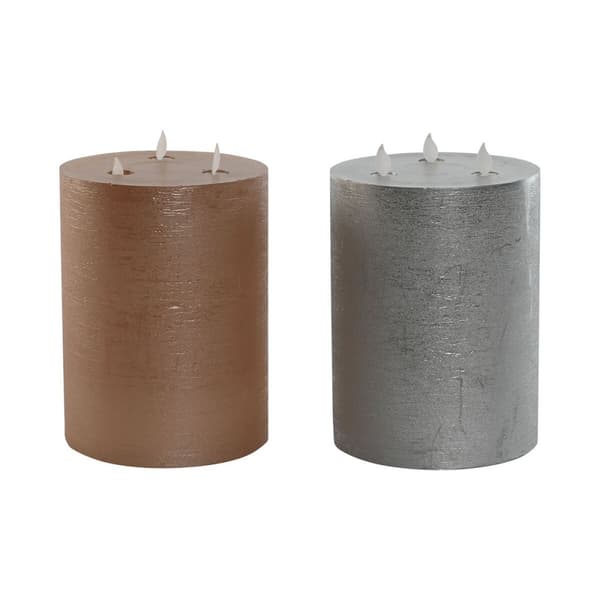 LED Ljus DKD Home Decor Gyllene Silvrig 15 x 15 x 20 cm (AA) (2 antal)