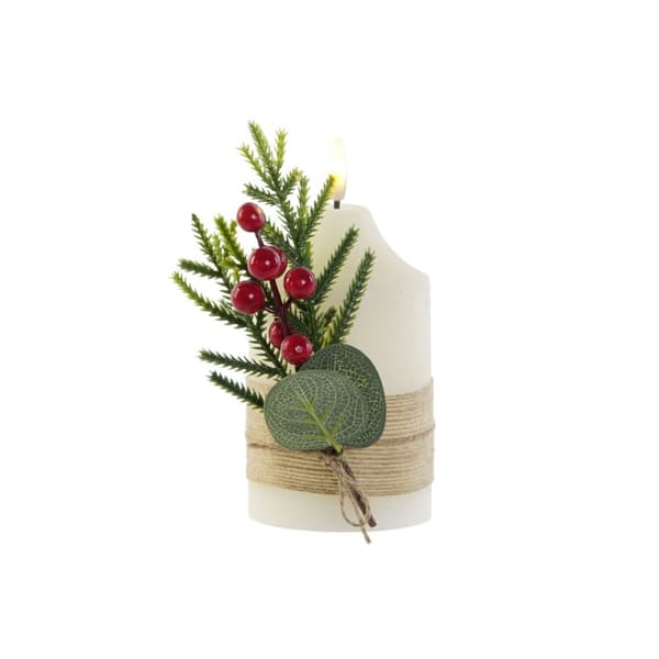 LED Ljus DKD Home Decor Vit 7 x 7 x 12 cm (AA)