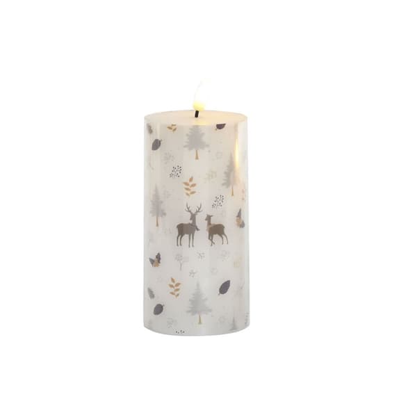 Stearinlys LED DKD Home Decor Hvid Multifarvet 7.5 x 7.5 x 15 cm 7,5 x 7,5 x 15 cm (AA)
