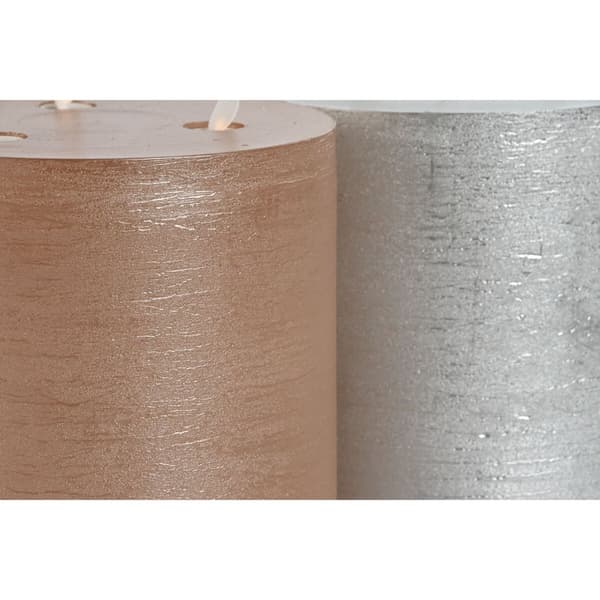 Stearinlys LED DKD Home Decor Gyllen Sølv 15 x 15 x 15 cm (AA) (2 enheter)