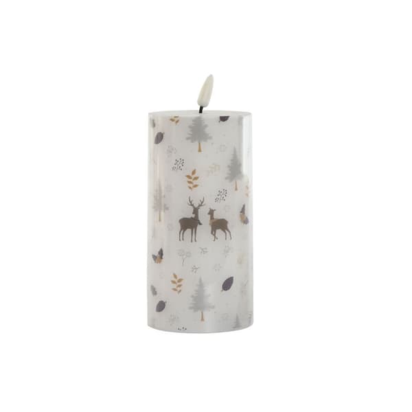 Stearinlys LED DKD Home Decor Hvit Flerfarget 7.5 x 7.5 x 15 cm 7,5 x 7,5 x 15 cm (AA)