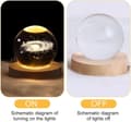 Pikkukuva 3 / 8: Bomclap 3D Crystal Ball -yölamppu, 60/80mm jäätelön värilamppu puisella jalustalla, aurinkokunnan kristallipalloplaneettalamppu