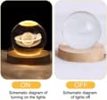 Pikkukuva 3 / 9: Bomclap 3D Crystal Ball -yölamppu, jäätelön värilamppu puisella jalustalla, aurinkokunnan kristallipalloplaneettalamppu, tähtitieteen lahja äidille