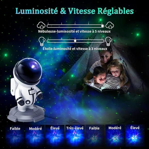 Lollanda Stjerneprojektor med Fjernbetjening, Laser, Fjernbetjening, USB, Natlys Galakse Projektorlampe - Astronaut